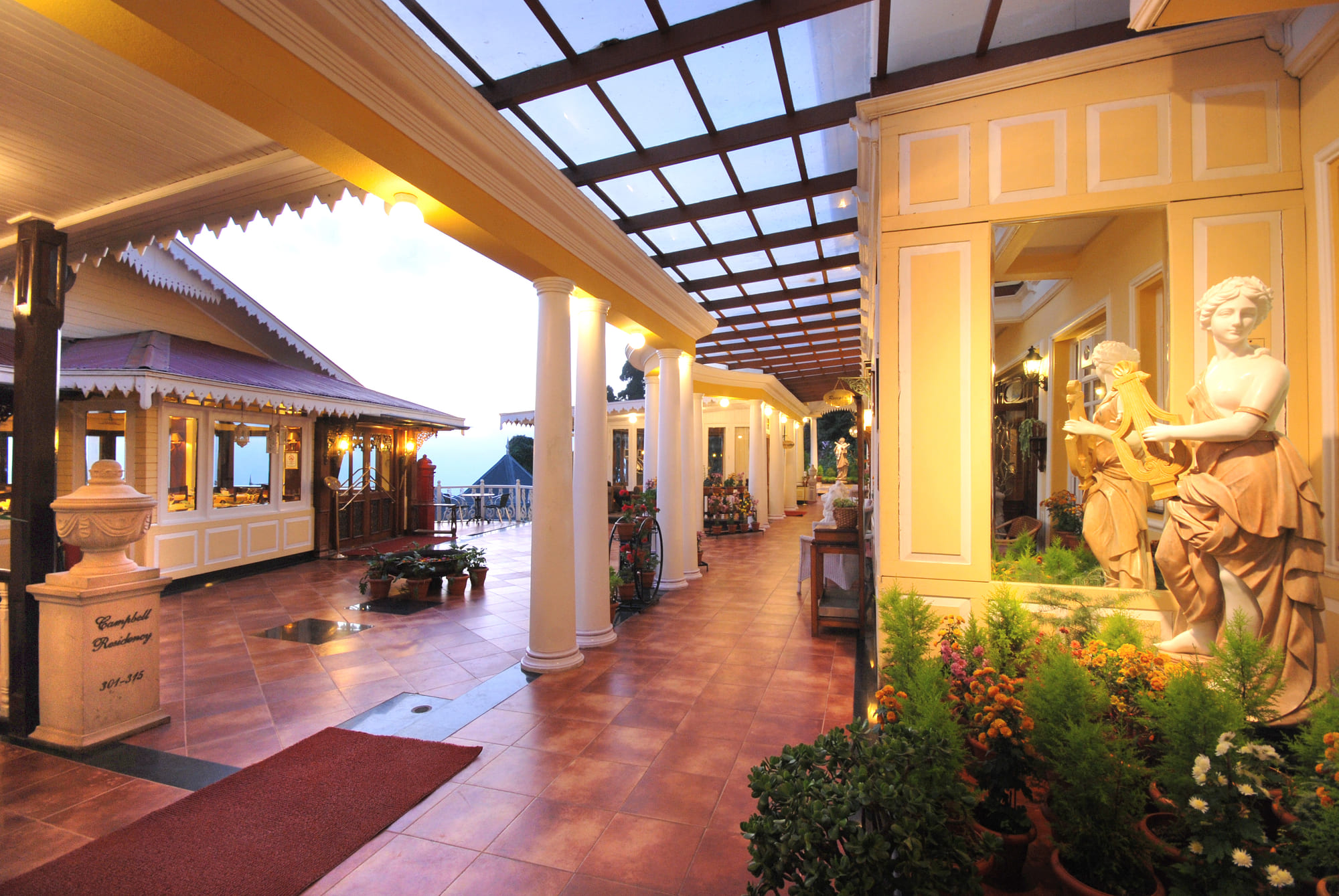 The property at dusk