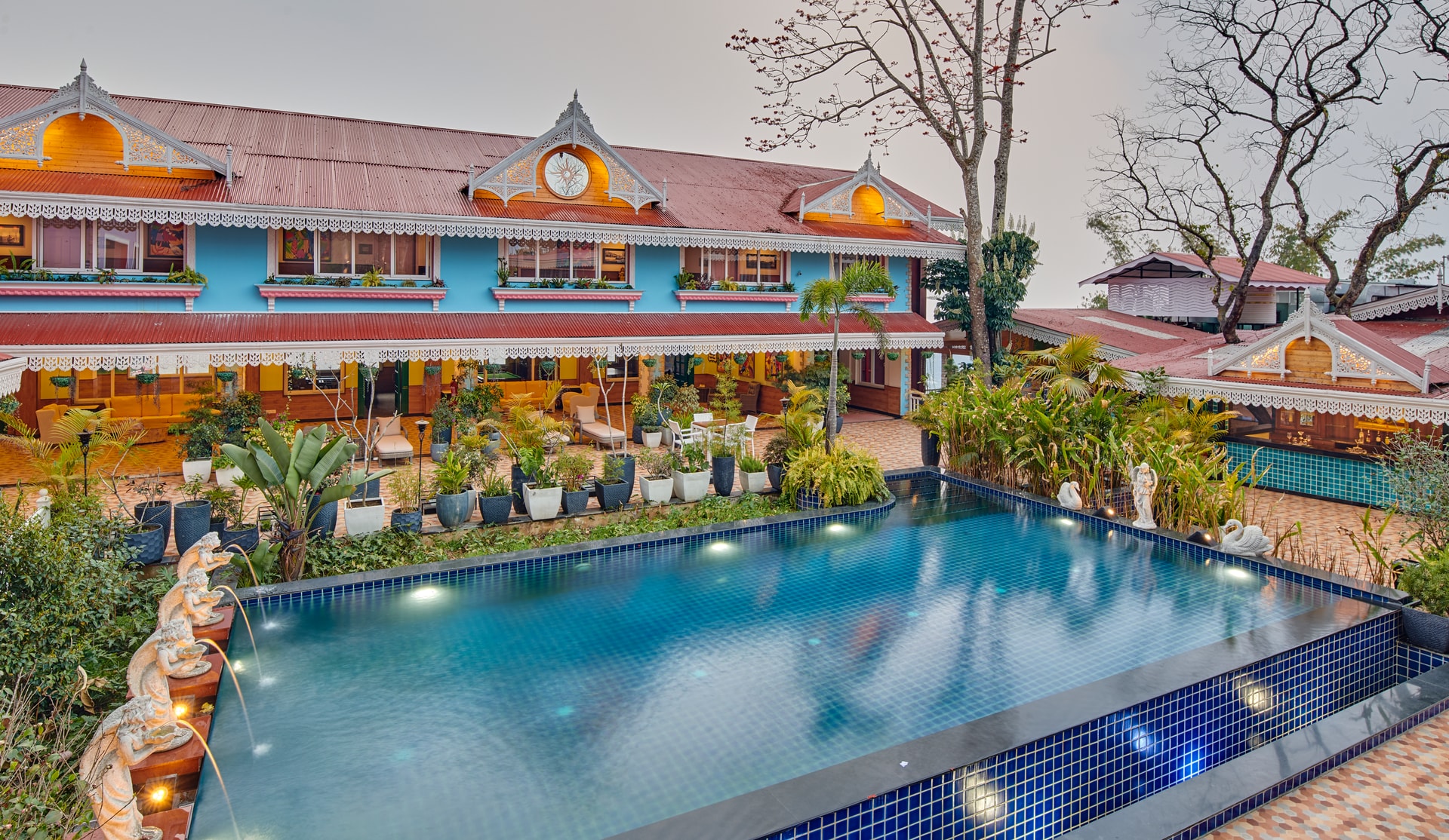 The outdoor pool
