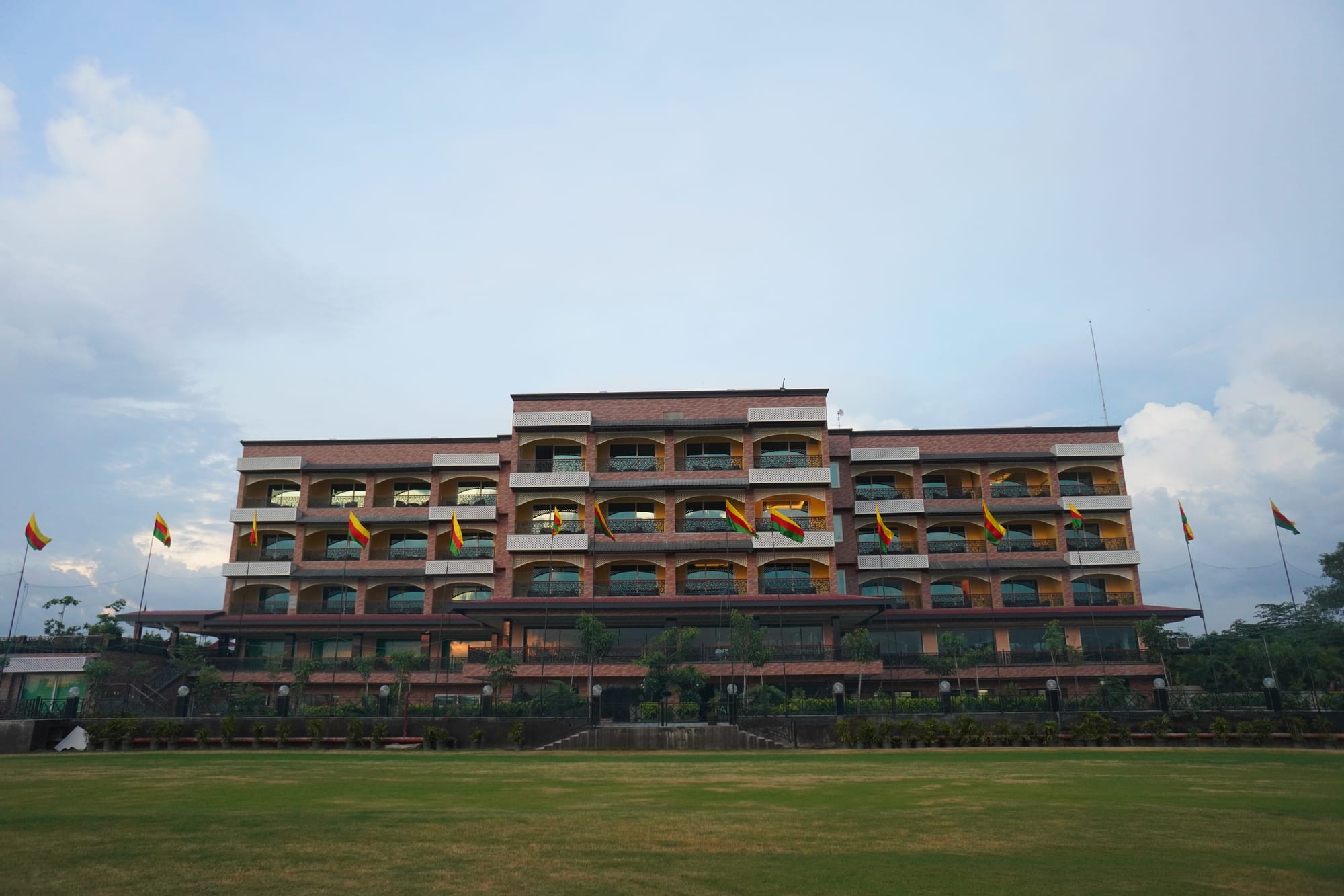 The hotel at evening