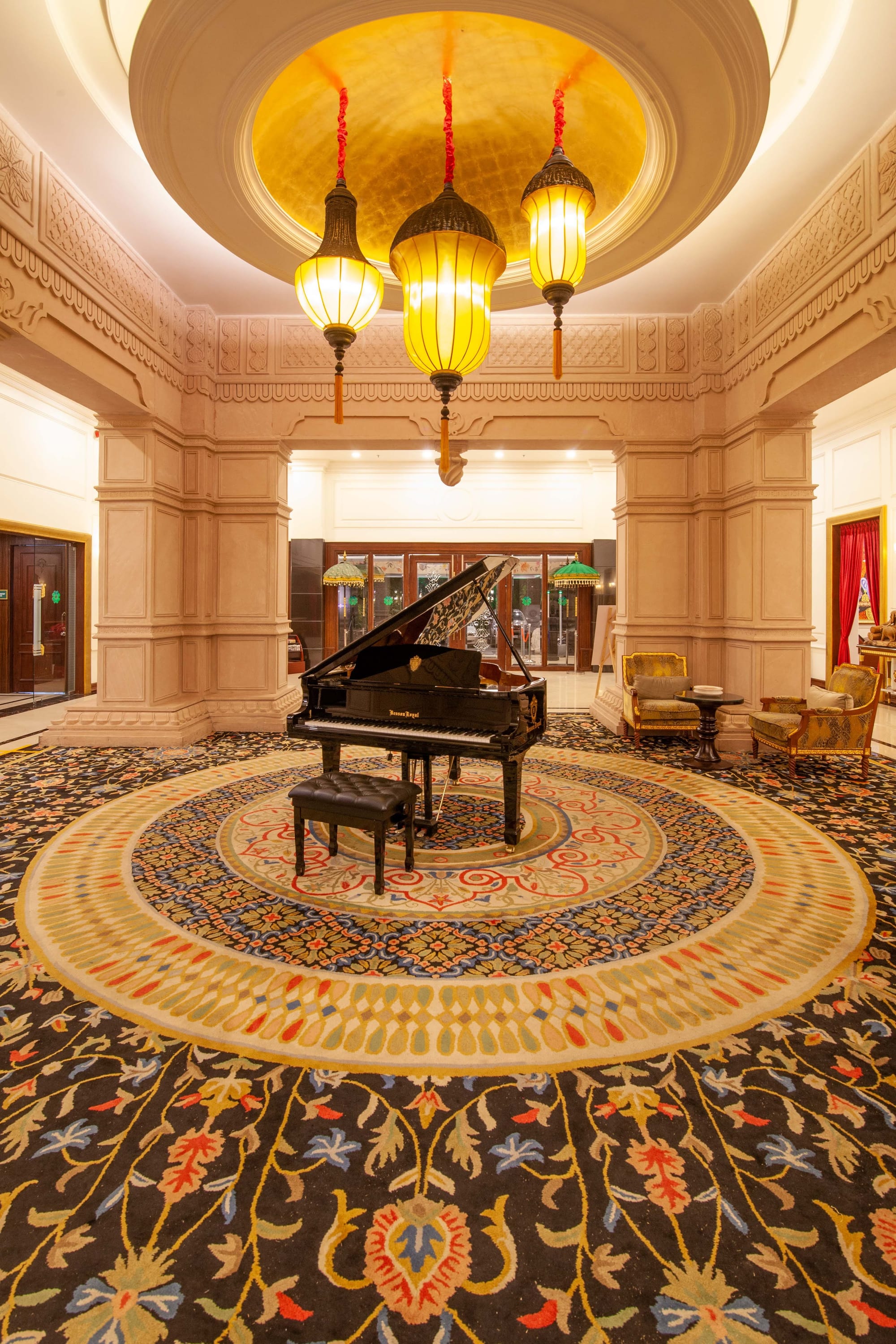 The piano lobby at MAYFAIR Lake Resort, Raipur