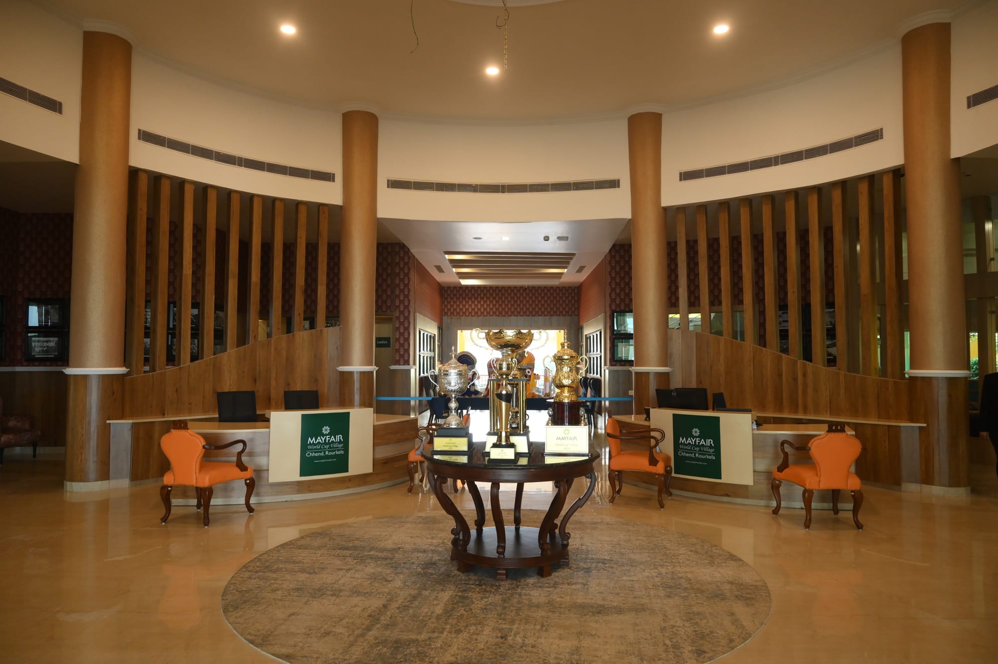 The reception desk at a MAYFAIR property
