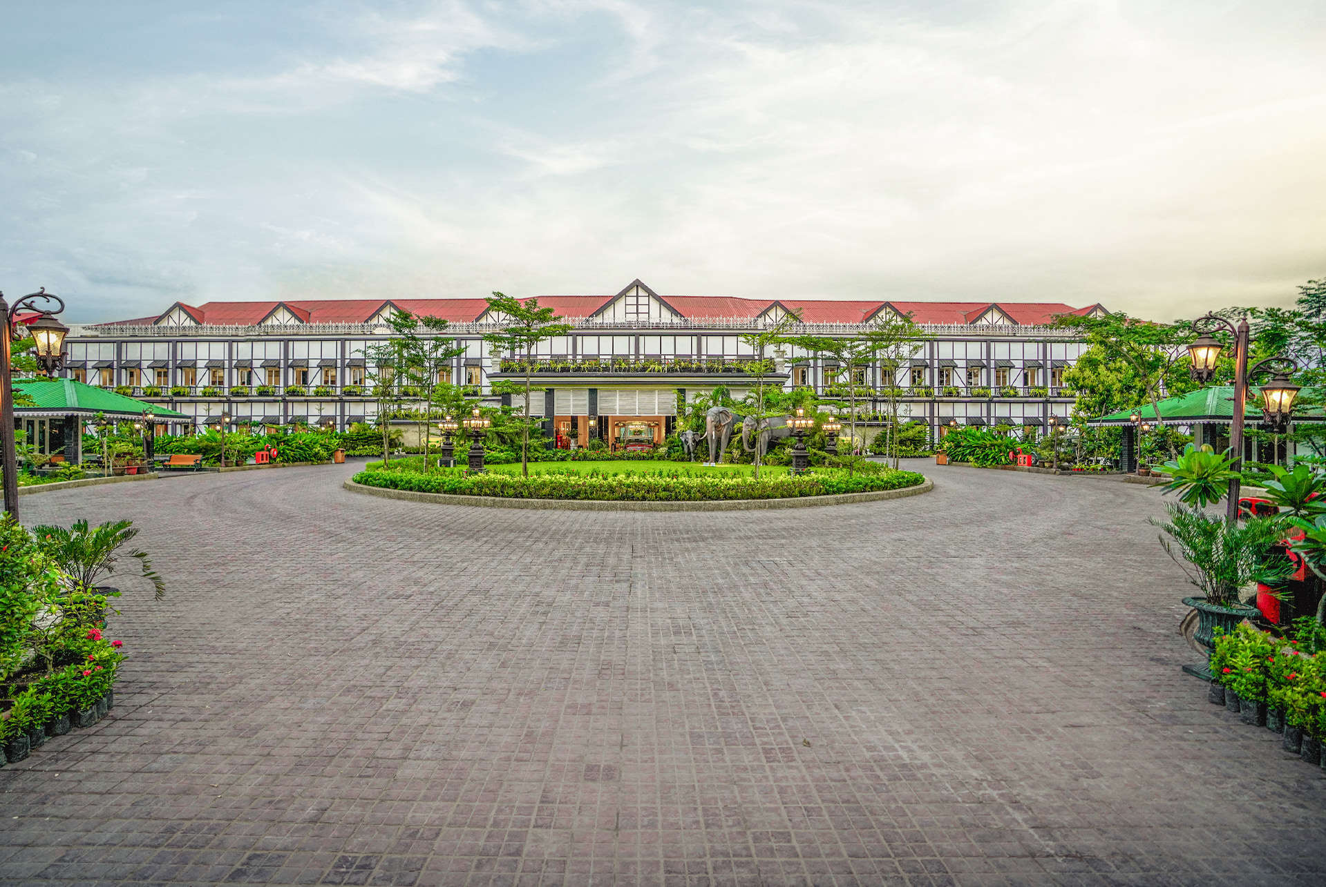MAYFAIR Tea Resort, Siliguri, the Tudor main house across its forecourt